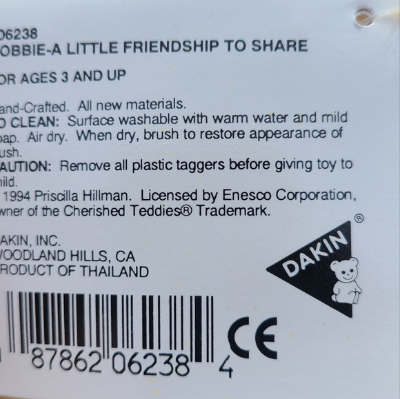 Lot of 2 Cherished Teddies Cuddle And Bobbie Plush Dakin with tags 1994 - Picture 8 of 9